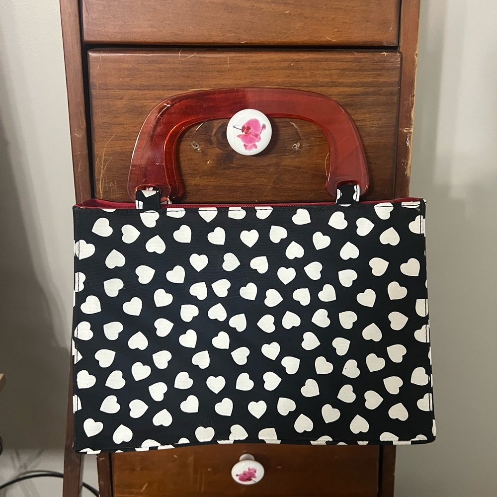 Vintage Ramon Tenza handbag with heart print